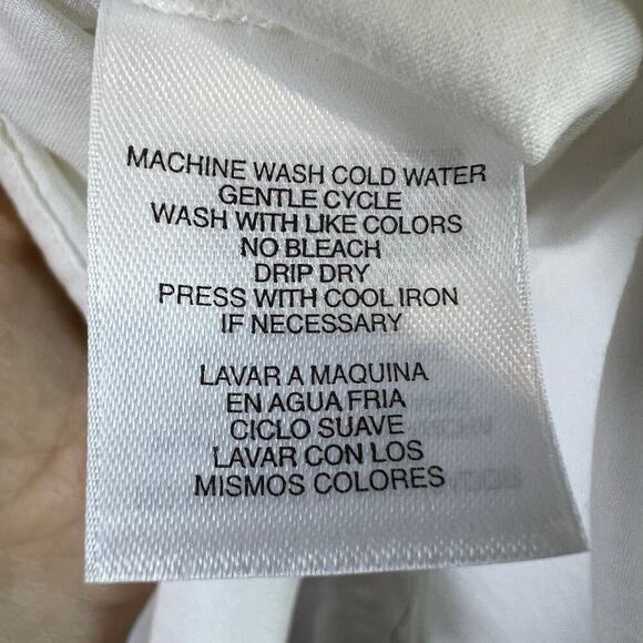 Anne Klein Short Sleeve White Blouse with ruching detail Size 12 - Picture 9 of 10